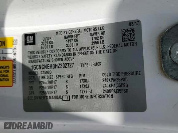 ✅ 2017 Chevrolet Silverado 1500 Work Truck • VIN: 1GCNCNEH0HZ302727 • Lot: 82095345. Wystawiony na Copart z przebiegiem 213 384 mil. Bezpłatny archiwum sprzedaży aukcyjnych z USA i szczegółowy raport historii pojazdu na DreamBid. Zdjęcie 12.