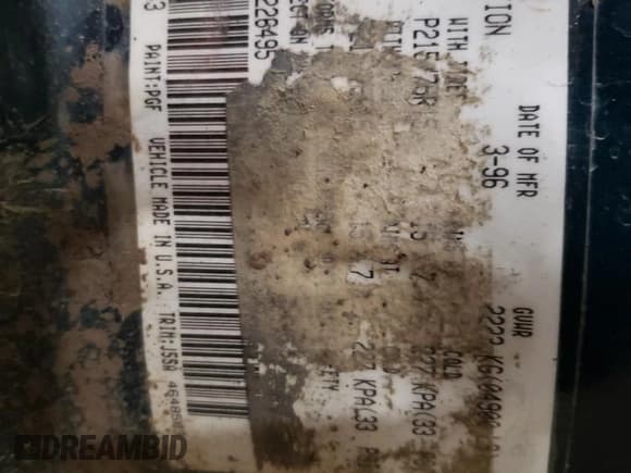 ✅ 1996 Jeep Cherokee Sport • VIN: 1J4FJ68S1TL226495 • Lot: 58587685. Wystawiony na Copart z przebiegiem 205 397 mil. Bezpłatny archiwum sprzedaży aukcyjnych z USA i szczegółowy raport historii pojazdu na DreamBid. Zdjęcie 13.