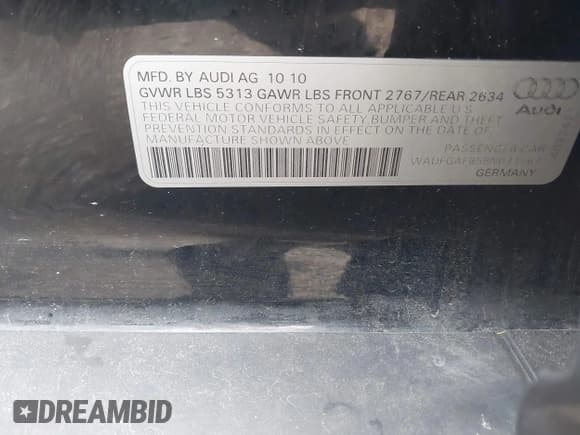✅ 2011 Audi A6 Premium Plus • VIN: WAUFGAFB5BN031767 • Lot: 40894317. Listed on IAAI with 159,503 mi. Free auction sales archive from the USA and detailed vehicle history report at DreamBid. Image 9.