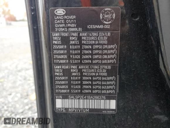 ✅ 2011 Land Rover Range Rover Sport SC • VIN: SALSP2E41BA286376 • Lot: 91359095. Listed on Copart with 80,786 mi. Free auction sales archive from the USA and detailed vehicle history report at DreamBid. Image 13.