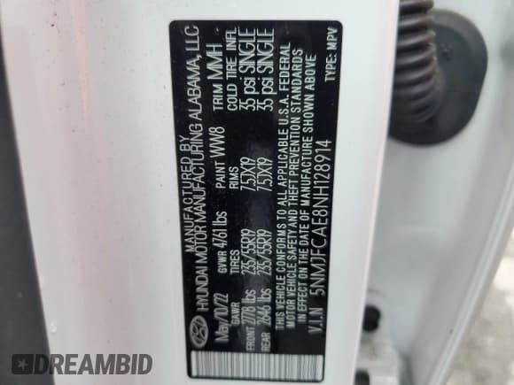 ✅ 2022 Hyundai Tucson SEL • VIN: 5NMJFCAE8NH128914 • Lot: 55451713. Wystawiony na Copart z przebiegiem 45 077 mil. Bezpłatny archiwum sprzedaży aukcyjnych z USA i szczegółowy raport historii pojazdu na DreamBid. Zdjęcie 13.