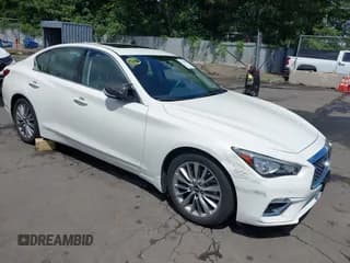 ✅ 2023 Infiniti Q50 Luxe • VIN: JN1EV7BR3PM542761 • Lot: 42728679. Listed on IAAI with 14,610 mi. Free auction sales archive from the USA and detailed vehicle history report at DreamBid. Image 1.