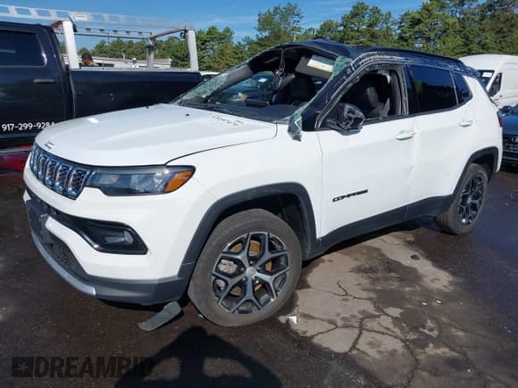 ✅ 2024 Jeep Compass Limited • VIN: 3C4NJDCN8RT105483 • Лот: 43197474. Опубликован ранее на IAAI с пробегом 34 141 миль. Бесплатный доступ к архиву аукционных продаж из США и подробный отчёт об истории автомобиля на DreamBid. Изображение 2.