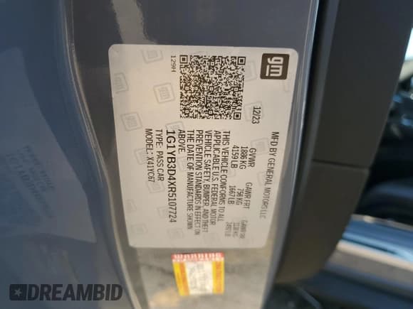 ✅ 2024 Chevrolet Corvette 2LT • VIN: 1G1YB3D4XR5107724 • Лот: 80686075. Опубликован ранее на Copart с пробегом 8 025 миль. Бесплатный доступ к архиву аукционных продаж из США и подробный отчёт об истории автомобиля на DreamBid. Изображение 12.