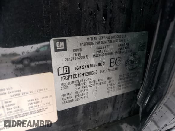 ✅ 2017 Chevrolet Colorado 4WD LT • VIN: 1GCPTCE18H1200350 • Lot: 80298505. Listed on Copart with 158,773 mi. Free auction sales archive from the USA and detailed vehicle history report at DreamBid. Image 12.