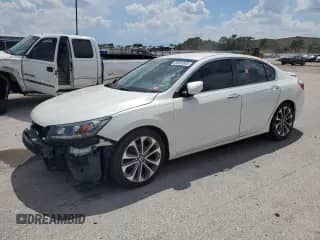 2014 Honda Accord Sport z VIN 1HGCR2F58EA166058, wystawiony jako Copart lot #69850935 z przebiegiem 92 114 mil mil oraz Szkoda całkowita • Salvage title. Historia ofert i sprzedaży dostępna na DreamBid. Obrazek 1.