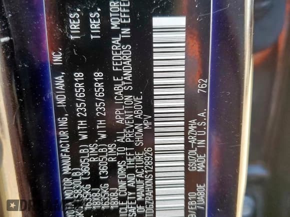 ✅ 2022 Toyota Highlander XLE • VIN: 5TDGZRAHXNS128926 • Lot: 92058215. Listed on Copart with 151,144 mi. Free auction sales archive from the USA and detailed vehicle history report at DreamBid. Image 13.