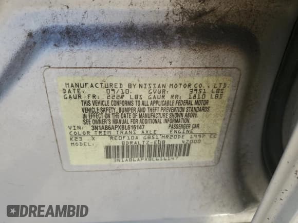 ✅ 2011 Nissan Sentra SR • VIN: 3N1AB6APXBL616147 • Лот: 82564555. Опубликован ранее на Copart с пробегом 108 885 миль. Бесплатный доступ к архиву аукционных продаж из США и подробный отчёт об истории автомобиля на DreamBid. Изображение 12.