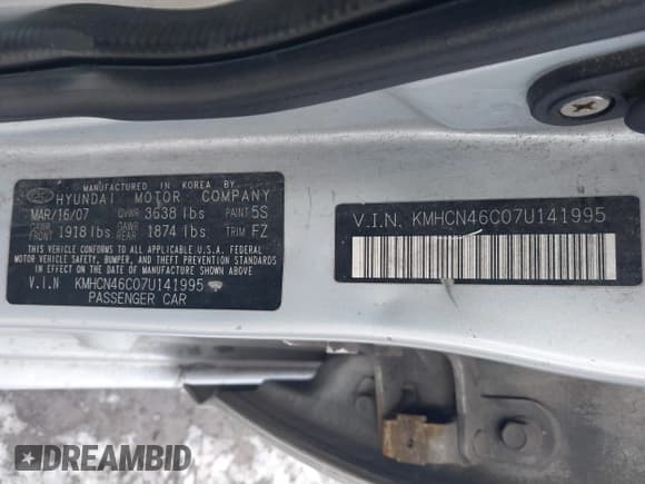 ✅ 2007 Hyundai Accent GLS • VIN: KMHCN46C07U141995 • Лот: 41258952. Опубликован ранее на IAAI с пробегом 232 601 миль. Бесплатный доступ к архиву аукционных продаж из США и подробный отчёт об истории автомобиля на DreamBid. Изображение 9.