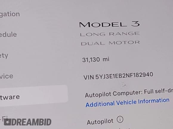 ✅ 2022 Tesla Model 3 Long Range • VIN: 5YJ3E1EB2NF182940 • Lot: 42433229. Wystawiony na IAAI z przebiegiem 31 130 mil. Bezpłatny archiwum sprzedaży aukcyjnych z USA i szczegółowy raport historii pojazdu na DreamBid. Zdjęcie 15.