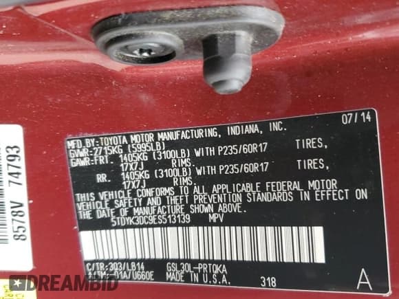 ✅ 2014 Toyota Sienna XLE • VIN: 5TDYK3DC9ES513139 • Lot: 87382475. Wystawiony na Copart z przebiegiem 173 930 mil. Bezpłatny archiwum sprzedaży aukcyjnych z USA i szczegółowy raport historii pojazdu na DreamBid. Zdjęcie 14.