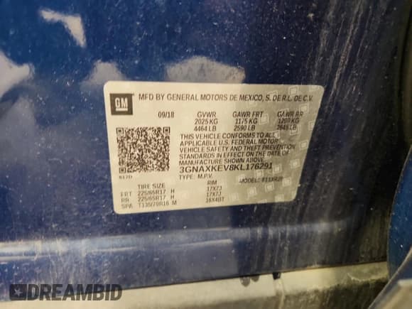 ✅ 2019 Chevrolet Equinox LT • VIN: 3GNAXKEV8KL176291 • Лот: 90348445. Опубликован ранее на Copart с пробегом 125 841 миль. Бесплатный доступ к архиву аукционных продаж из США и подробный отчёт об истории автомобиля на DreamBid. Изображение 13.