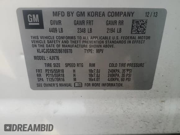 ✅ 2014 Buick Encore Leather • VIN: KL4CJGSB2EB616970 • Lot: 82577225. Wystawiony na Copart z przebiegiem 86 522 mil. Bezpłatny archiwum sprzedaży aukcyjnych z USA i szczegółowy raport historii pojazdu na DreamBid. Zdjęcie 13.