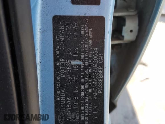 ✅ 2010 Hyundai Accent GLS • VIN: KMHCN4AC2AU420654 • Лот: 42723645. Опубликован ранее на Copart с пробегом 86 276 миль. Бесплатный доступ к архиву аукционных продаж из США и подробный отчёт об истории автомобиля на DreamBid. Изображение 13.