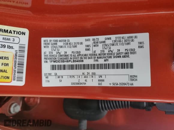 ✅ 2023 Ford Bronco • VIN: 1FMDE5BH8PLB94008 • Lot: 51108315. Listed on Copart with 14,843 mi. Free auction sales archive from the USA and detailed vehicle history report at DreamBid. Image 15.