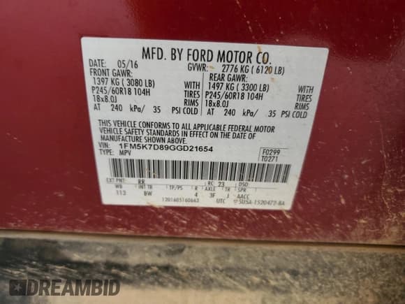 ✅ 2016 Ford Explorer XLT • VIN: 1FM5K7D89GGD21654 • Лот: 89740305. Опубликован ранее на Copart с пробегом 149 732 миль. Бесплатный доступ к архиву аукционных продаж из США и подробный отчёт об истории автомобиля на DreamBid. Изображение 13.