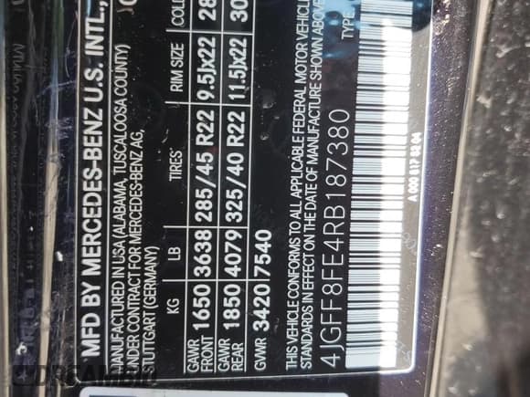 ✅ 2024 Mercedes-Benz GLS 580 • VIN: 4JGFF8FE4RB187380 • Lot: 64513725. Listed on Copart with 18,890 mi. Free auction sales archive from the USA and detailed vehicle history report at DreamBid. Image 14.