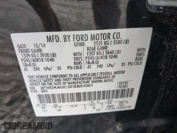 ✅ 2014 Ford Edge SE • VIN: 2FMDK4GC3EBB51001 • Lot: 43601798. Wystawiony na IAAI z przebiegiem 170 811 mil. Bezpłatny archiwum sprzedaży aukcyjnych z USA i szczegółowy raport historii pojazdu na DreamBid. Zdjęcie 9.