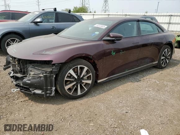 ✅ 2023 Lucid Air Pure • VIN: 50EA1PFA8PA006512 • Lot: 58303805. Wystawiony na Copart z przebiegiem 7 922 mil. Bezpłatny archiwum sprzedaży aukcyjnych z USA i szczegółowy raport historii pojazdu na DreamBid. Zdjęcie 1.