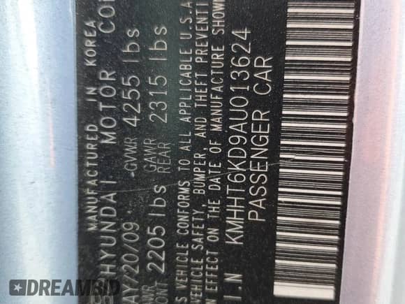 2010 Hyundai Genesis Coupe с VIN KMHHT6KD9AU013624, выставлен на аукционе Copart как лот 85437984 с пробегом 84 123 миль миль и На запчасти • Non repairable. История ставок и продаж доступна на DreamBid. Изображение 13.