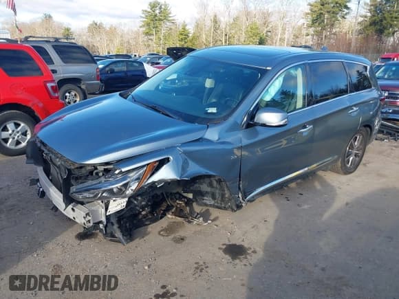 ✅ 2019 Infiniti QX60 Luxe • VIN: 5N1DL0MM4KC557643 • Lot: 43723308. Listed on IAAI with 110,357 mi. Free auction sales archive from the USA and detailed vehicle history report at DreamBid. Image 2.