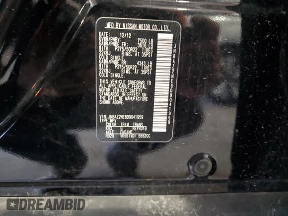 ✅ 2013 Infiniti QX56 • VIN: JN8AZ2NE8D9041959 • Lot: 55532895. Listed on Copart with 146,540 mi. Free auction sales archive from the USA and detailed vehicle history report at DreamBid. Image 13.