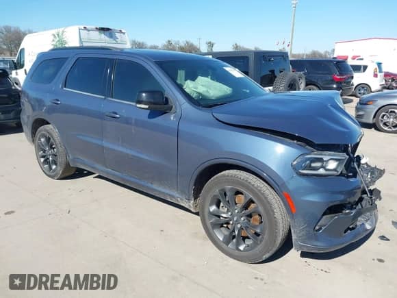 2021 Dodge Durango GT with VIN 1C4RDHDG2MC803947, listed as a IAAI auction lot 41665137 with 57,893 mi miles and . Bid and sale history available at DreamBid. Image 1.