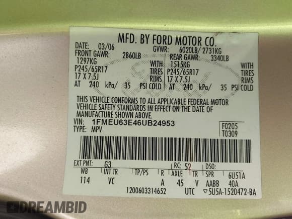 ✅ 2006 Ford Explorer XLT • VIN: 1FMEU63E46UB24953 • Lot: 42220950. Wystawiony na IAAI z przebiegiem 57 493 mil. Bezpłatny archiwum sprzedaży aukcyjnych z USA i szczegółowy raport historii pojazdu na DreamBid. Zdjęcie 9.