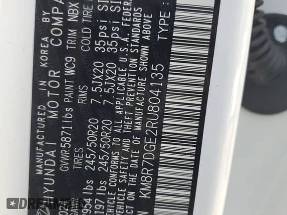 2024 Hyundai Palisade Calligraphy с VIN KM8R7DGE2RU804135, выставлен на аукционе Copart как лот 70768924 с пробегом 319 миль миль и Списание • Salvage title. История ставок и продаж доступна на DreamBid. Изображение 13.