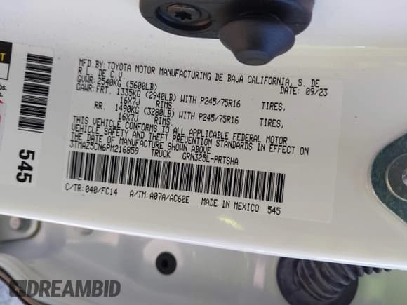 ✅ 2023 Toyota Tacoma SR5 • VIN: 3TMAZ5CN6PM216859 • Лот: 42716585. Опубликован ранее на IAAI с пробегом 15 750 миль. Бесплатный доступ к архиву аукционных продаж из США и подробный отчёт об истории автомобиля на DreamBid. Изображение 9.
