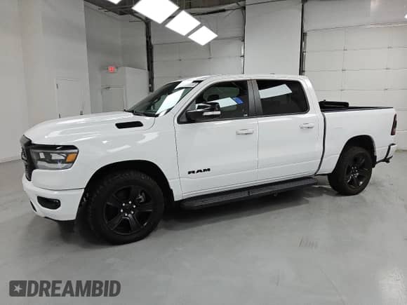 2022 Ram 1500 Big Horn with VIN 1C6SRFFT8NN319828, listed as a Copart auction lot 85266885 with 117,667 mi miles and Clean title. Bid and sale history available at DreamBid. Image 1.