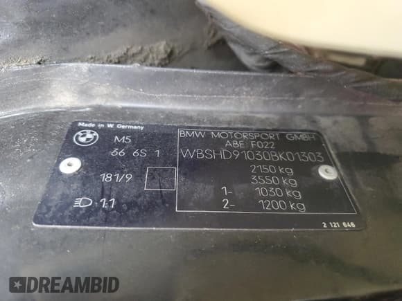 ✅ 1989 BMW M5 • VIN: WBSHD91030BK01303 • Lot: 69876935. Wystawiony na Copart z przebiegiem 318 263 mil. Bezpłatny archiwum sprzedaży aukcyjnych z USA i szczegółowy raport historii pojazdu na DreamBid. Zdjęcie 13.