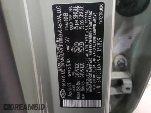 2023 Hyundai Santa Cruz Limited с VIN 5NTJEDAF9PH072829, выставлен на аукционе Copart как лот 74936124 с пробегом 24 988 миль миль и Списание • Salvage title. История ставок и продаж доступна на DreamBid. Изображение 14.