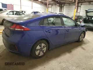 2019 Hyundai Ioniq Blue with VIN KMHC65LC7KU124725, listed as a Copart auction lot 76706153 with 67,645 mi miles and . Bid and sale history available at DreamBid. Image 3.