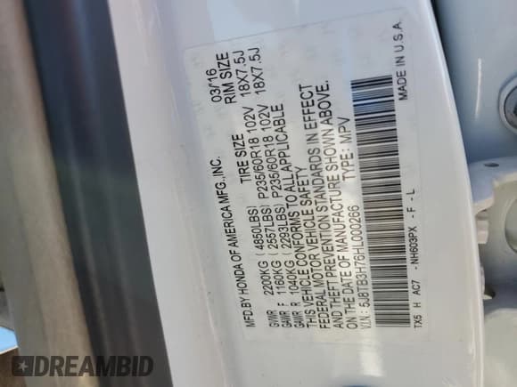 ✅ 2017 Acura RDX Advance • VIN: 5J8TB3H76HL000266 • Lot: 67805275. Listed on Copart with 176,134 mi. Free auction sales archive from the USA and detailed vehicle history report at DreamBid. Image 13.