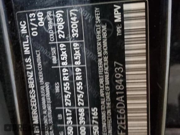 ✅ 2013 Mercedes-Benz GL 350 • VIN: 4JGDF2EE6DA184937 • Lot: 53375665. Listed on Copart with 215,342 mi. Free auction sales archive from the USA and detailed vehicle history report at DreamBid. Image 13.