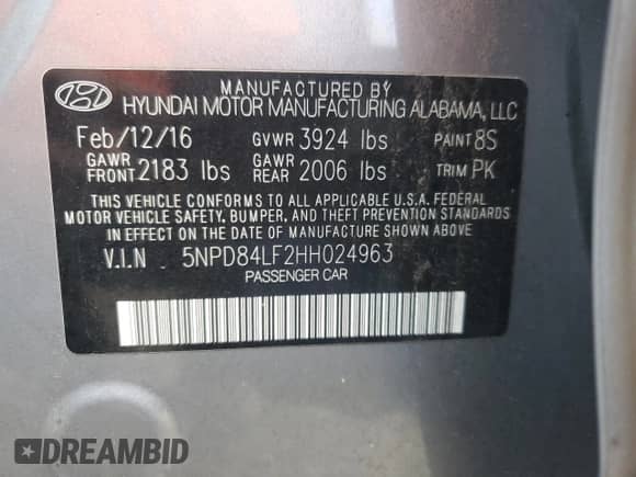 2017 Hyundai Elantra SE z VIN 5NPD84LF2HH024963, wystawiony jako Copart lot #91060625 z przebiegiem 149 159 mil mil oraz Czysty tytuł • Clean title. Historia ofert i sprzedaży dostępna na DreamBid. Obrazek 12.