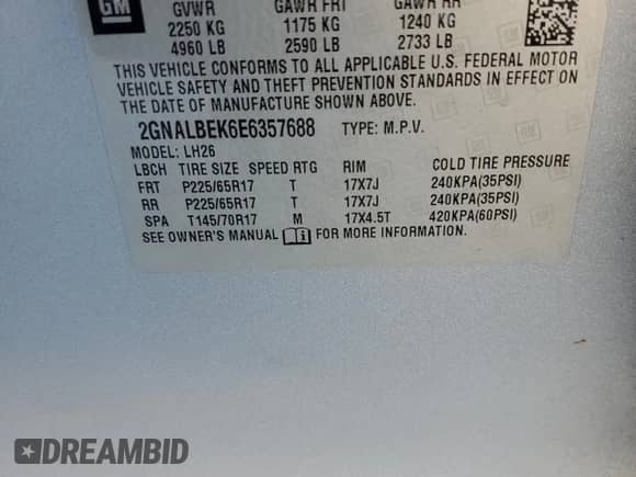 2014 Chevrolet Equinox LT с VIN 2GNALBEK6E6357688, выставлен на аукционе Copart как лот 81215055 с пробегом 59 914 миль миль и Списание • Salvage title. История ставок и продаж доступна на DreamBid. Изображение 13.