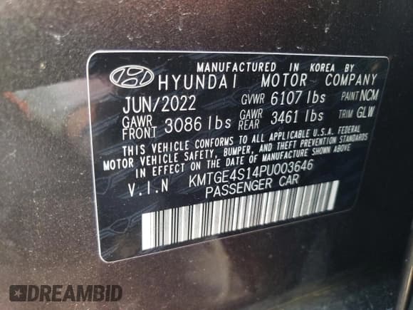 ✅ 2023 Genesis G80 • VIN: KMTGE4S14PU003646 • Лот: 52738024. Опубликован ранее на Copart с пробегом 7 839 миль. Бесплатный доступ к архиву аукционных продаж из США и подробный отчёт об истории автомобиля на DreamBid. Изображение 12.