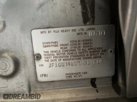 ✅ 2007 Subaru Impreza WRX • VIN: JF1GG74607H817214 • Лот: 82546204. Опубликован ранее на Copart с пробегом 220 779 миль. Бесплатный доступ к архиву аукционных продаж из США и подробный отчёт об истории автомобиля на DreamBid. Изображение 12.