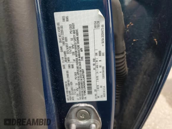 ✅ 2020 Ford Escape SE • VIN: 1FMCU9G6XLUA57007 • Lot: 90718435. Listed on Copart with 44,178 mi. Free auction sales archive from the USA and detailed vehicle history report at DreamBid. Image 14.