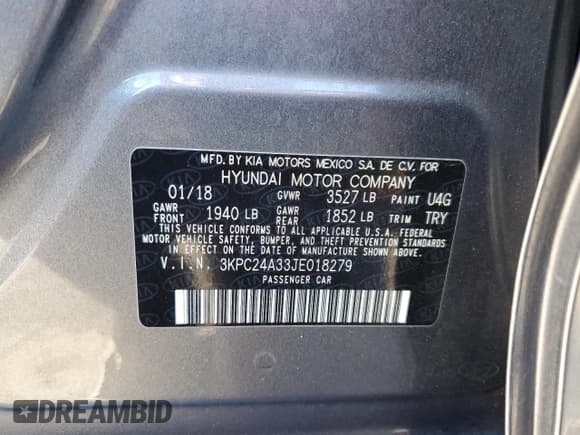 ✅ 2018 Hyundai Accent SE • VIN: 3KPC24A33JE018279 • Лот: 43837395. Опубликован ранее на Copart с пробегом 96 526 миль. Бесплатный доступ к архиву аукционных продаж из США и подробный отчёт об истории автомобиля на DreamBid. Изображение 12.