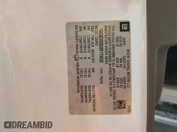 ✅ 2013 Chevrolet Silverado 2500HD Work Truck • VIN: 1GC0CVCG5DF173626 • Лот: 58605174. Опубликован ранее на Copart с пробегом 181 070 миль. Бесплатный доступ к архиву аукционных продаж из США и подробный отчёт об истории автомобиля на DreamBid. Изображение 12.