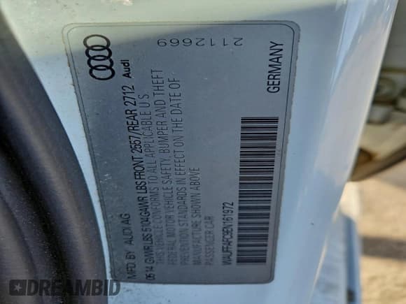 ✅ 2014 Audi A6 Premium • VIN: WAUFFAFC9EN161972 • Lot: 96162415. Wystawiony na Copart z przebiegiem 175 161 mil. Bezpłatny archiwum sprzedaży aukcyjnych z USA i szczegółowy raport historii pojazdu na DreamBid. Zdjęcie 12.