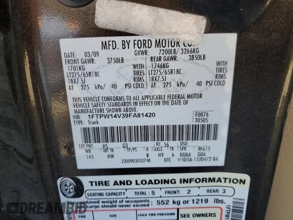 ✅ 2009 Ford F-150 XL • VIN: 1FTPW14V39FA81420 • Lot: 91905955. Listed on Copart with 222,189 mi. Free auction sales archive from the USA and detailed vehicle history report at DreamBid. Image 12.