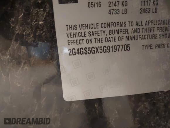 ✅ 2016 Buick Regal Premium II • VIN: 2G4GS5GX5G9197705 • Lot: 42886603. Wystawiony na IAAI z przebiegiem 183 665 mil. Bezpłatny archiwum sprzedaży aukcyjnych z USA i szczegółowy raport historii pojazdu na DreamBid. Zdjęcie 9.