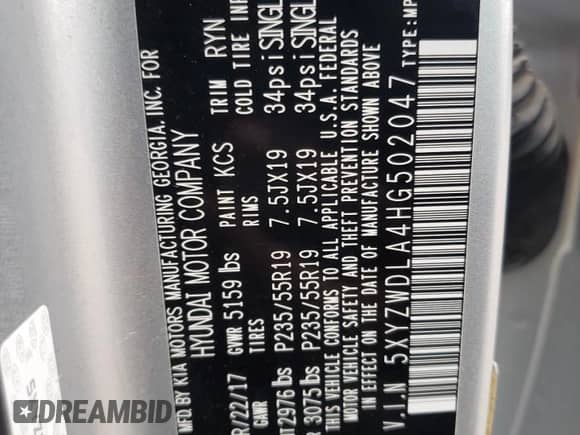 ✅ 2017 Hyundai Santa Fe Ultimate • VIN: 5XYZWDLA4HG502047 • Lot: 70181452. Wystawiony na Copart z przebiegiem 50 979 mil mil. Skorzystaj z bezpłatnego archiwum sprzedaży aukcyjnych z USA i zobacz szczegółowy raport historii pojazdu na DreamBid. Zdjęcie 13.