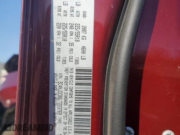 ✅ 2020 Jeep Compass Limited • VIN: 3C4NJDCB6LT223769 • Lot: 53483695. Listed on Copart with Not provided. Free auction sales archive from the USA and detailed vehicle history report at DreamBid. Image 14.