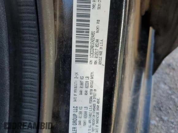 ✅ 2014 Dodge Avenger SE • VIN: 1C3CDZAB1EN224091 • Лот: 46644794. Опубликован ранее на Copart с пробегом 185 474 миль. Бесплатный доступ к архиву аукционных продаж из США и подробный отчёт об истории автомобиля на DreamBid. Изображение 12.