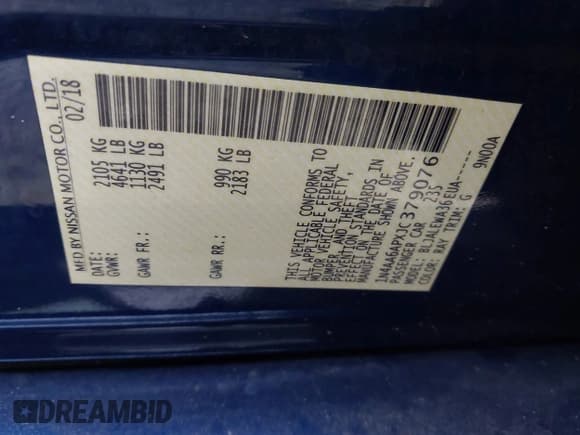 ✅ 2018 Nissan Maxima Platinum • VIN: 1N4AA6APXJC379076 • Lot: 42461252. Wystawiony na IAAI z przebiegiem 91 675 mil. Bezpłatny archiwum sprzedaży aukcyjnych z USA i szczegółowy raport historii pojazdu na DreamBid. Zdjęcie 9.